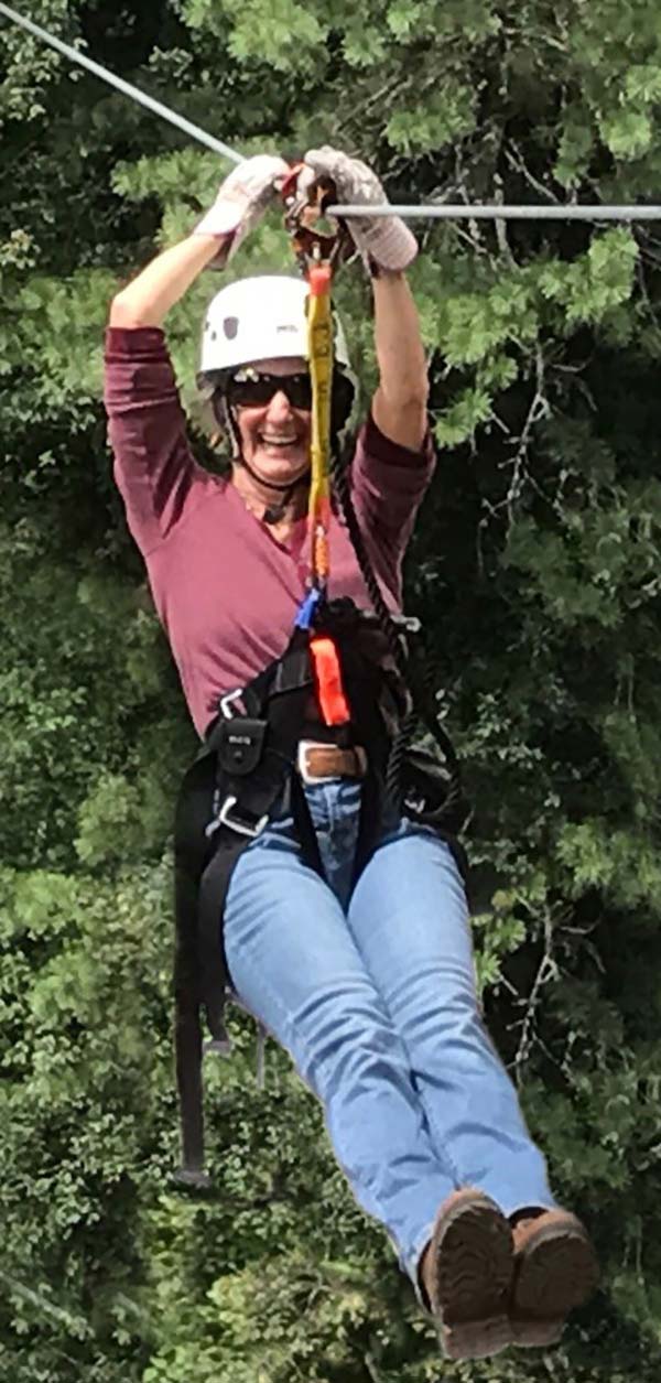 Kate ziplining